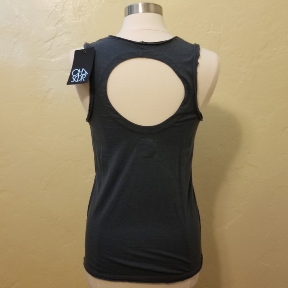 NEW Chaser Revolve Open Back Raw edge tank top